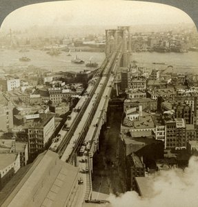 Brooklyn Bridge, New York, USA by Underwood and Underwood