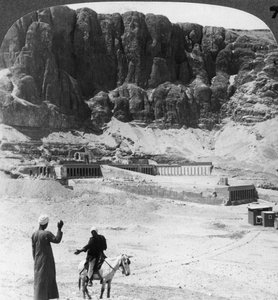 Buried for ages - colonnaded terraces of the temple at Der-el-Bahri, Thebes, Egypt
