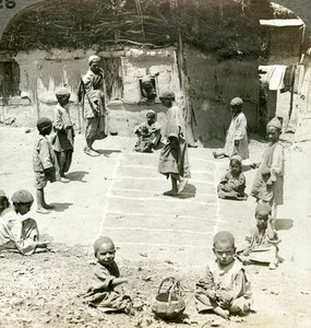 Children playing hopscotch, Kashmir, India