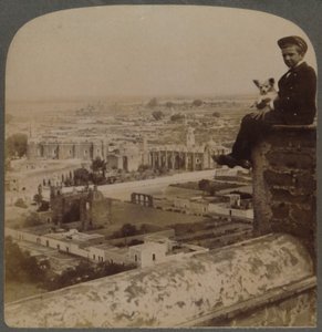 From San Francisco Cathedral, on the largest Aztec Pyramid, looking over Cholula, Mexico by Underwood and Underwood