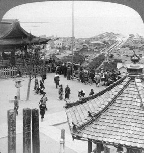 Looking east from Mildera temple over Otsu and lake Biwa, Japan, 1904