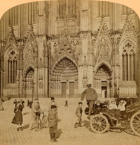 Main Portal and Elaborately Ornamented Façade, Cathedral, Cologne, Germany, 1902 by Underwood and Underwood