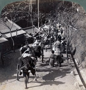 Riding to Daijingu Temple for Shinto Festival of Worship of the Sun Goddess, Yokohama, Japan