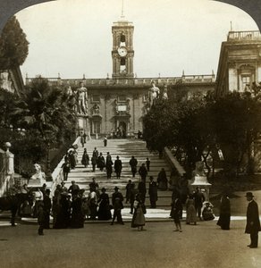 Senatorial Palace, Piazza del Campidoglio, Capitoline Hill, Rome, Italy by Underwood and Underwood