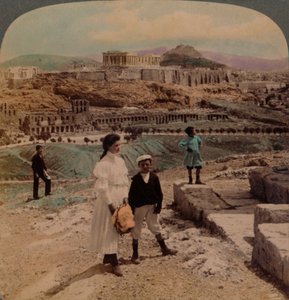 The Acropolis of Athens, Lycabettus and Royal Palace, from Philopappos Monument, 1907 by Underwood and Underwood