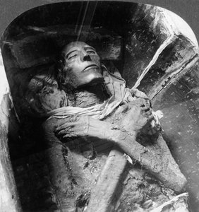 The mummy of Sethos I 1394BC-1279BC, Cairo, Egypt, 1905 by Underwood and Underwood