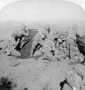 Troops Defending New Zealand Hill, Slingersfontein, South Africa by Underwood and Underwood