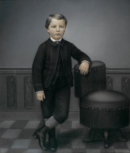 Young Boy in Black Suit by Unidentified