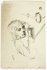Boy Asleep by Candle by Unknown