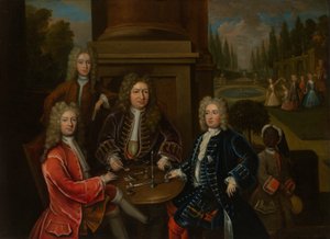 Elihu Yale Seated at Table with the Second Duke of Devonshire and Lord James Cavendish