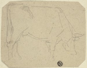 Grazing Cow (recto); Hindquarters of a Horse (verso) by Unknown