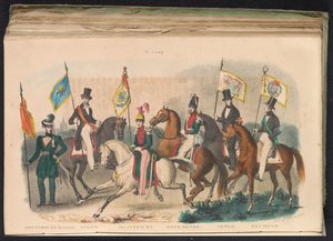 Costumes and Banners of the Honor Guards of Drenthe, Assen, Maastricht, Roermond, Venlo, and Helmond, 1840-1842 by Unknown