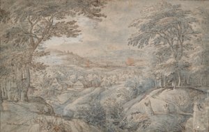 Landscape with Distant View in Valley by Unknown