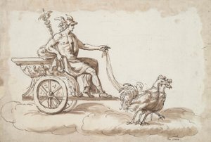 Mercury in a Chariot Drawn by Roosters