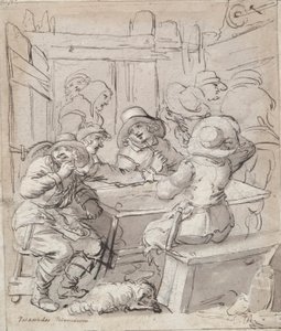 Merry Christmas; Woman and Soldier Seated at Table