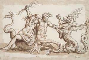 Nereid and Triton Fighting a Griffon