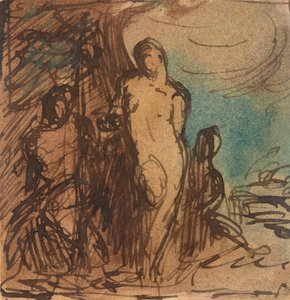Nude Tied to a Tree by Unknown
