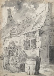 Peasants Before a Cottage by Unknown