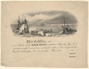 Pilgrim Society Certificate