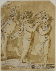 Putti Bacchanale by Unknown