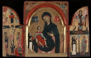 Triptych: Virgin and Child with Saints Dominic and Francis; The Crucifixion; Saint Michael with Saints Peter Martyr and Catherine of Alexandria by Unknown