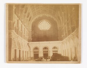 View of the Interior of the Church of St. John the Baptist, Brooklyn, Looking West Toward the Rose Window by Unknown