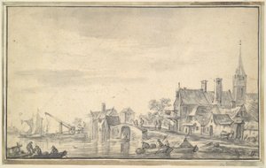 Village Near Water by Unknown