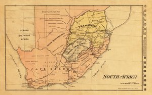 1899 map of South Africa during Second Boer War by Unknown artist