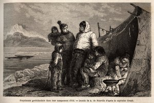 A Greenland Inuit Family in Their Summer Skins Camp