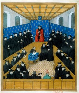 A court of justice in the 15th century. Miniature. Paris, B N by Unknown artist