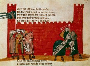 A Group of Knights Leaving a Castle by Unknown artist