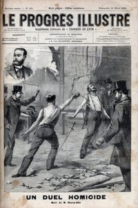 A homicide duel - On 1 March 1895, a duel with the spear between two members of the Committee of French Africa, who were previously good comrades, Alfred Le Chatelier and Hippolyte Percher, alias Harry Alis