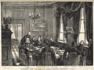 A meeting of the European Conference of Constantinople Serbia-Bulgarian War, Turkey - Serbo-Bulgarian War - A meeting of the diplomatic conference in Constantinople - 1885 - in the illustrious universe of 1886 (Alexander of Nalidov (Nelidoff) (1835-1910) -