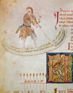 A peasant mowing the grass, month of June