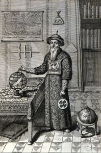 Adam Schall, astronomer (1592-1666) in Mandarin costume in the Pekin Observatory, in “China” by Athanase Kircher (or Athanasius Kircheri)