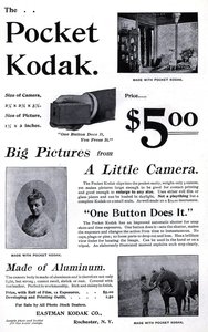 Advertising for the Kodak pocket camera. (Pocket Kodak) 1895. Private Collection