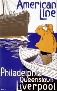 Advertising poster for the American Line 
