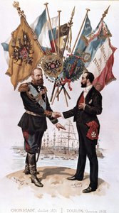 Alexander III at the signing of the Franco-Russian trade agreement (Kronstadt 1891 - Toulon 1893), Bianchetti collection by Unknown artist