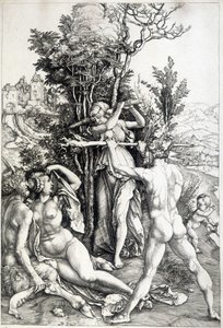 Allegoric figure of jealousy - engraving 16th century