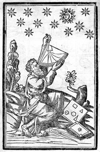 An astrologer takes the height with his sextant during an eclipse. by Unknown artist