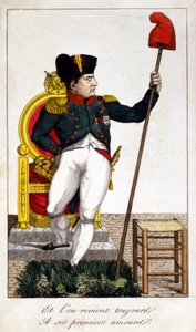 And We Always Return to His First Love, a Caricature About Napoleon I Taking Over Power in 1815 (Episode of Hundred Days)