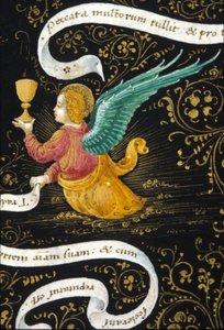 Angel wearing a chalice. Miniature of Belbello da Pavia by Unknown artist