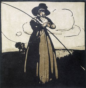 Angling: Woman preparing her hook - calendar