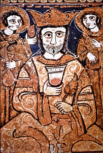Arab-Norman style portrait of Roger II of Sicily (1095-1154) surrounded by high dignitaries by Unknown artist