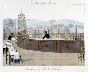 Artificial mountain of Belleville: roller coaster - in Le Bon Genre, early 19th century