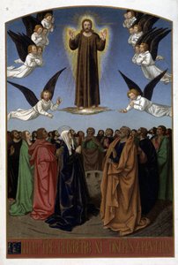 Ascension of Christ (Angels, Joseph, the Virgin), from 16th century document by Unknown artist