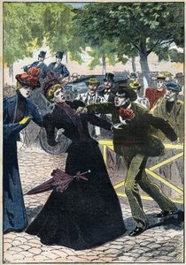 Assassination of Empress Elisabeth of Austria (Sissi) by Italian Anarchist Luigi Lucheni in Geneva in 1898 by Unknown artist