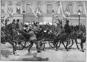 Assassination of the President of the Republic Sadi Carnot (1837-1894), by the anarchist Caserio. 24 June 1894