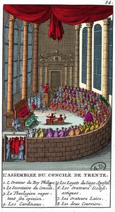 Assembly of the Council of Trent, Engraving 1706 by Unknown artist