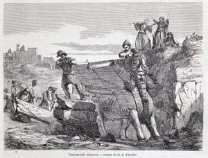 Assyrian winged bull on the site of Nineveh - in 